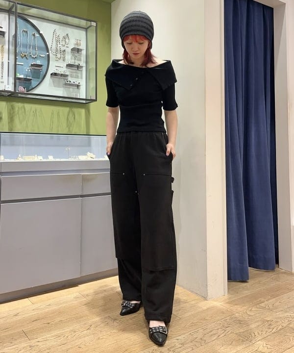 ゆいさんの「BEAMS WOMEN｜ビッグカラー オフショルダー Tシャツ」を使ったコーディネート