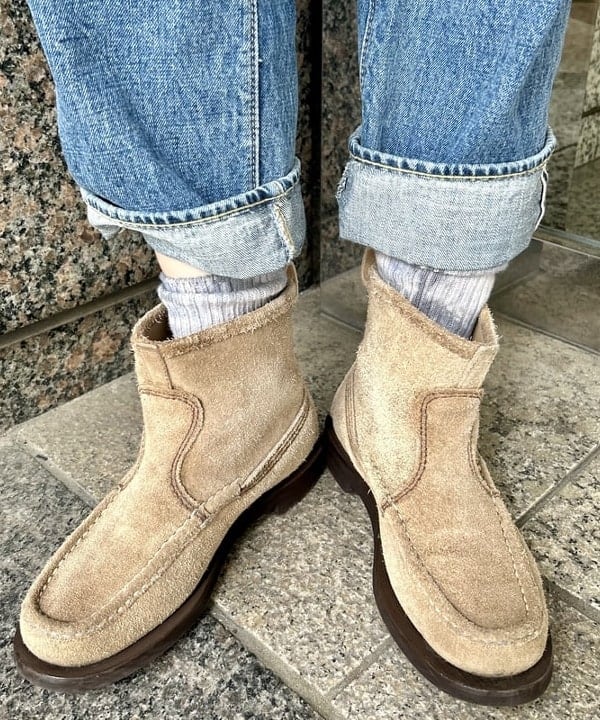 小原 もこさんの「BEAMS WOMEN｜【別注】BUZZ RICKSON'S / シャンブレー ロングスリーブ シャツ」を使ったコーディネート