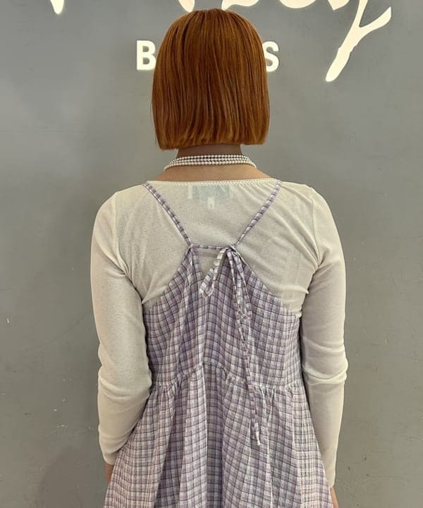 ナカノ アイさんの「BEAMS WOMEN｜ワッシャー チェック キャミワンピース」を使ったコーディネート