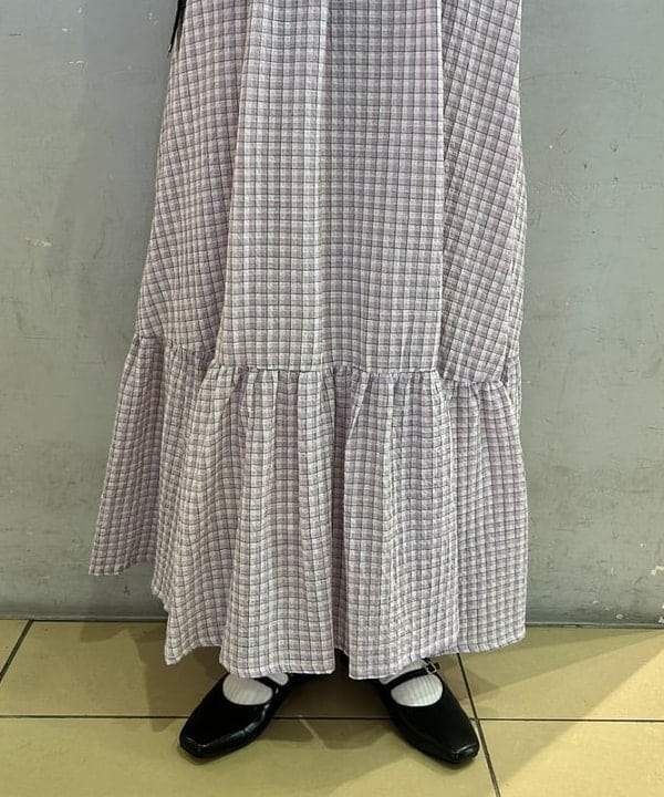 ナカノ アイさんの「BEAMS WOMEN｜ワッシャー チェック キャミワンピース」を使ったコーディネート