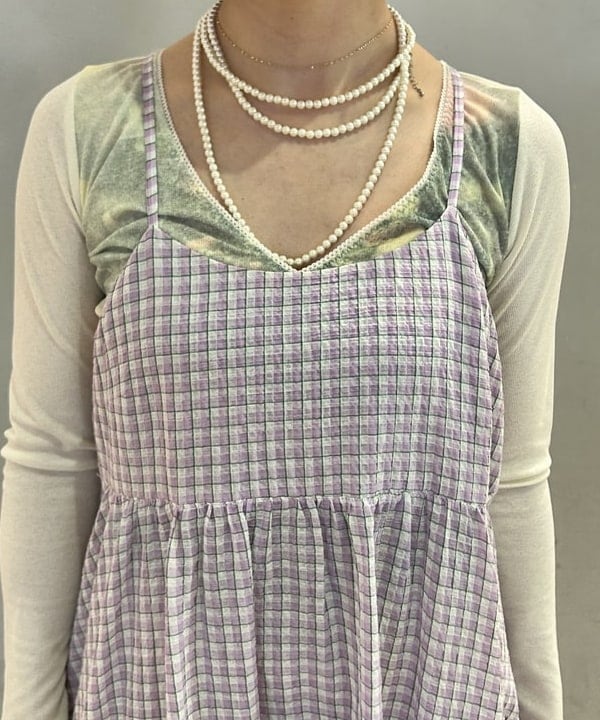 ナカノ アイさんの「BEAMS WOMEN｜ワッシャー チェック キャミワンピース」を使ったコーディネート