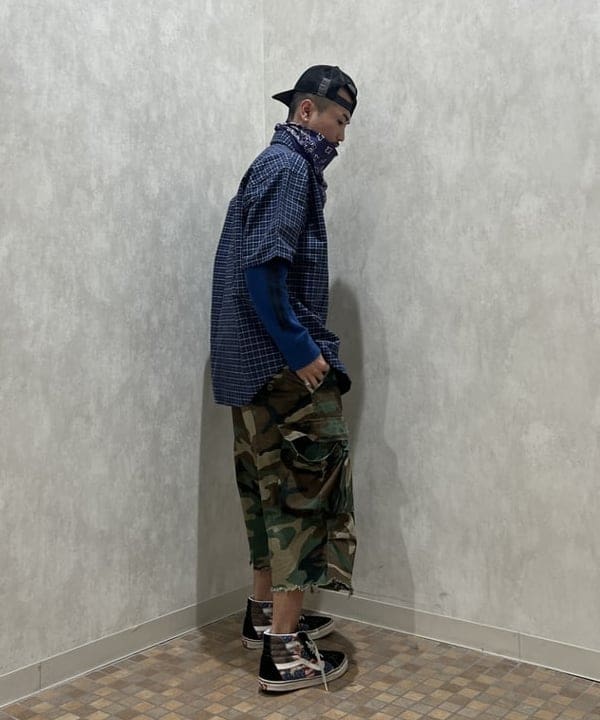 ムファサさんの「BEAMS WOMEN｜ワイドフィット 5分袖 ボタンダウンシャツ」を使ったコーディネート