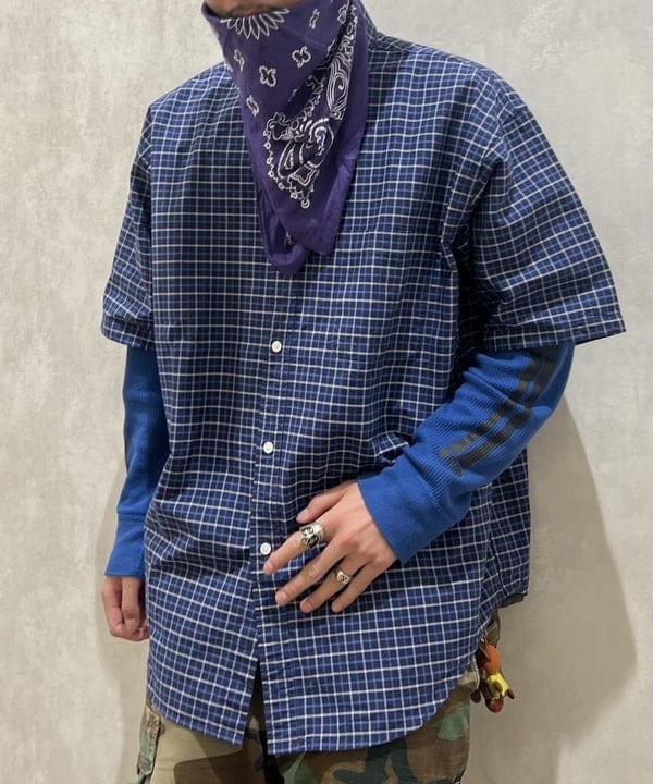 ムファサさんの「BEAMS WOMEN｜ワイドフィット 5分袖 ボタンダウンシャツ」を使ったコーディネート