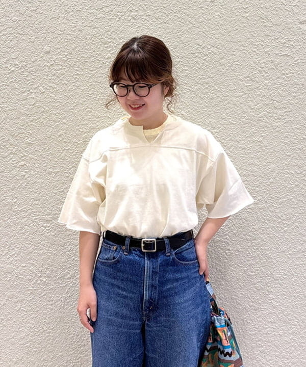 かわい みづきさんの「ジャガード リブ セーラー Tシャツ」を使ったコーディネート