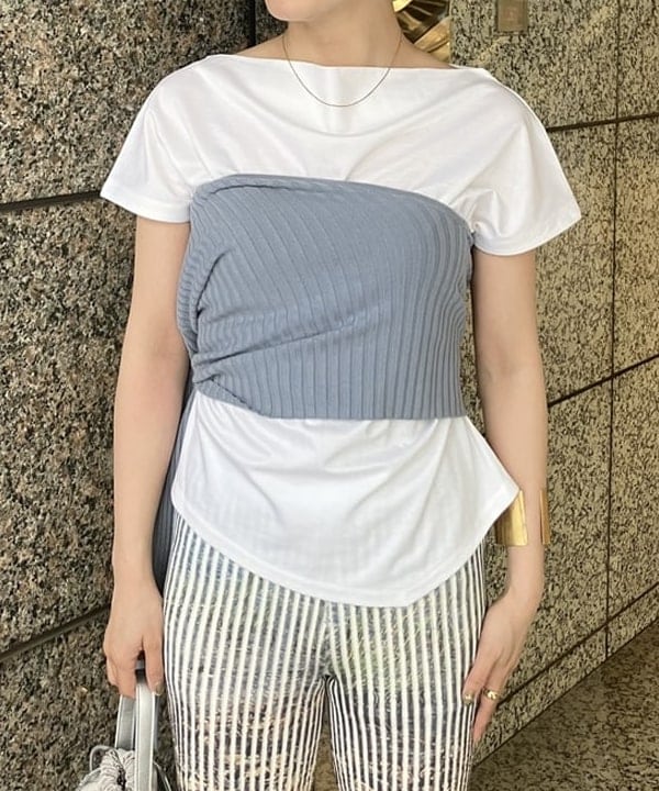 多田 日奈子さんの「BEAMS WOMEN｜アシンメトリーヘム ハーフスリーブ プルオーバー」を使ったコーディネート