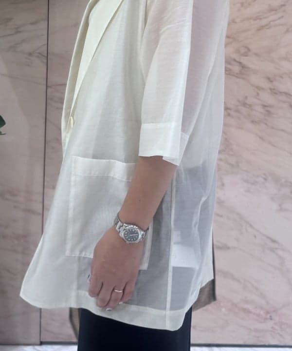 小笠原 楓さんの「BEAMS WOMEN｜シアー オーバー テーラージャケット」を使ったコーディネート