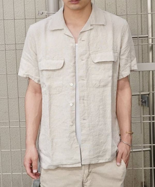 流聖さんの「BEAMS WOMEN｜Open Collar 1/40 Linen」を使ったコーディネート