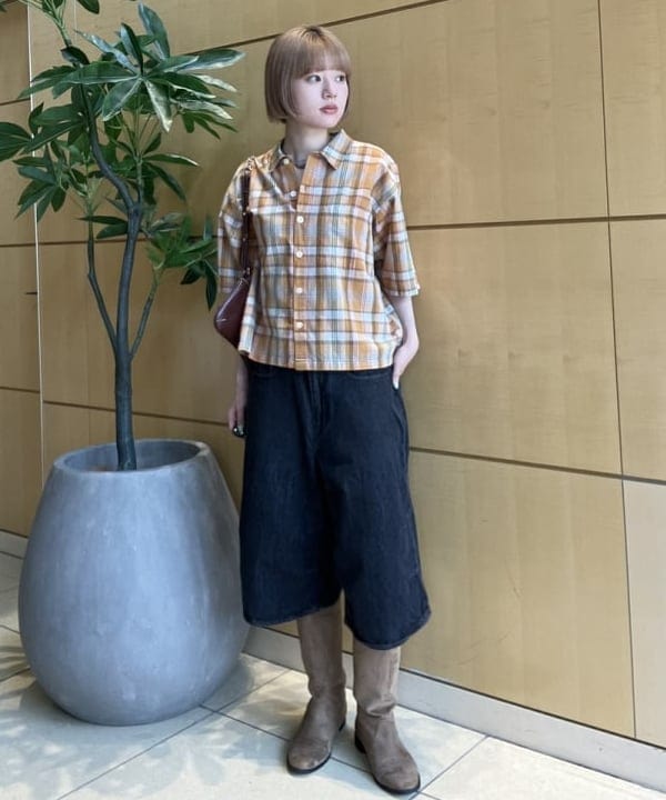 Hazukiさんの「BEAMS WOMEN｜チェック ショート シャツ」を使ったコーディネート