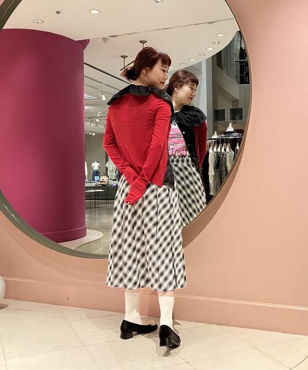 渡邊 舞さんの「BEAMS WOMEN｜チェック プリーツ スカート」を使ったコーディネート
