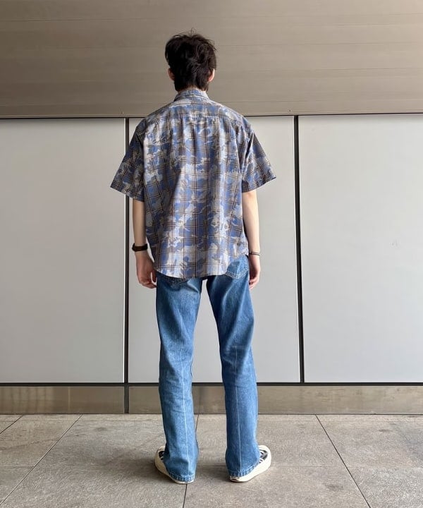 うえきんぐさんの「フェード ワーク チェックシャツ」を使ったコーディネート