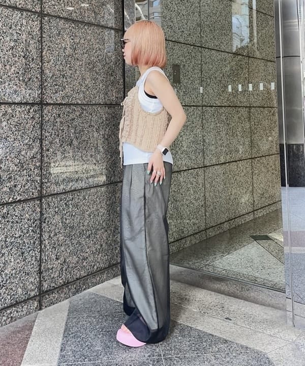 まゆちゃんさんの「BEAMS WOMEN｜シアー レイヤード ワイド パンツ」を使ったコーディネート