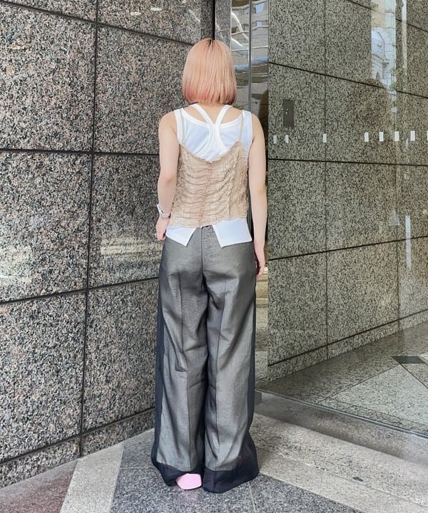 まゆちゃんさんの「BEAMS WOMEN｜シアー レイヤード ワイド パンツ」を使ったコーディネート