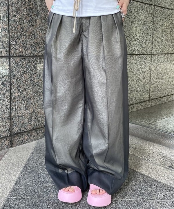 まゆちゃんさんの「BEAMS WOMEN｜シアー レイヤード ワイド パンツ」を使ったコーディネート