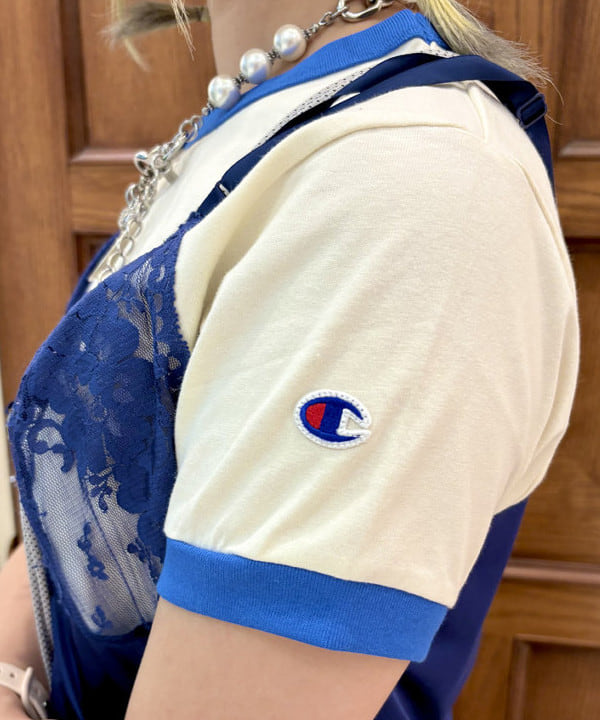 はっとりさんの「BEAMS WOMEN｜【別注】Champion / リンガー Tシャツ」を使ったコーディネート