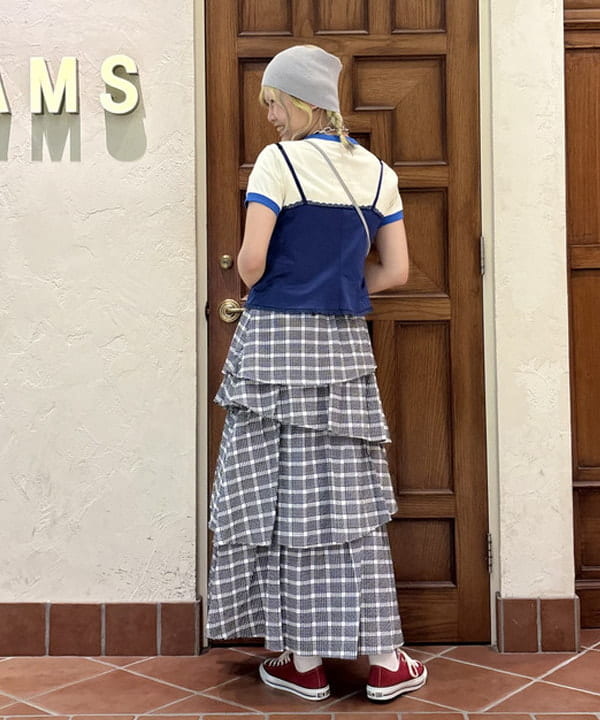 はっとりさんの「BEAMS WOMEN｜【別注】Champion / リンガー Tシャツ」を使ったコーディネート