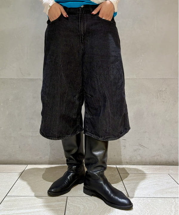 福田 まみさんの「BEAMS WOMEN｜5ポケット クウォーターレングス ワイドデニム」を使ったコーディネート