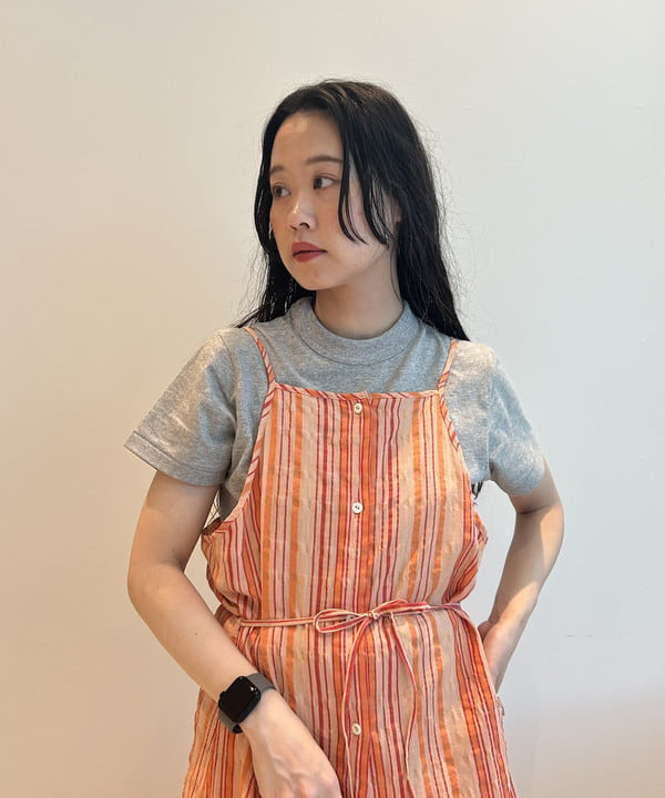 清水 彩乃さんの「BEAMS WOMEN｜ストライプ キャミ ワンピース」を使ったコーディネート