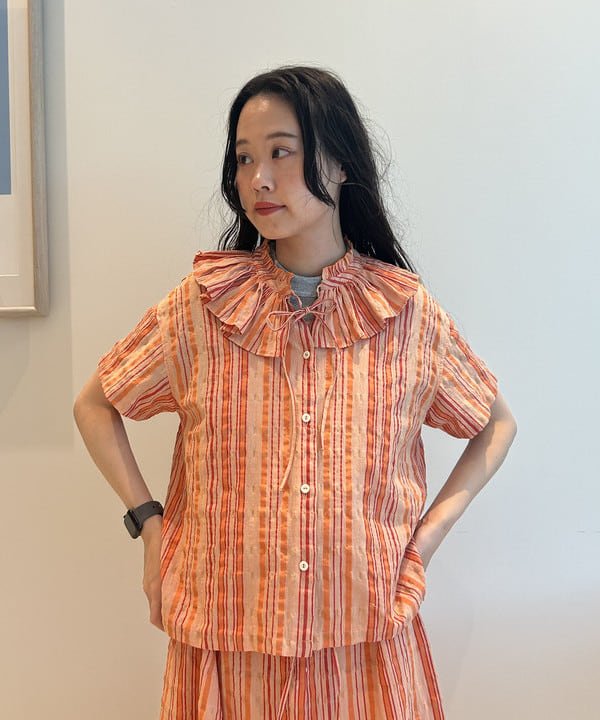 清水 彩乃さんの「BEAMS WOMEN｜ストライプ キャミ ワンピース」を使ったコーディネート