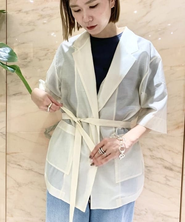 AONO SHIKAMAさんの「BEAMS WOMEN｜シアー オーバー テーラージャケット」を使ったコーディネート