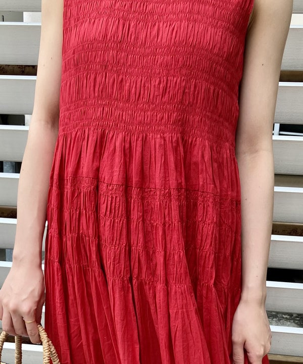 イナダさんの「BEAMS WOMEN｜MARCHER &times; Demi-Luxe BEAMS / 別注 タッセル編み かごバッグ」を使ったコーディネート