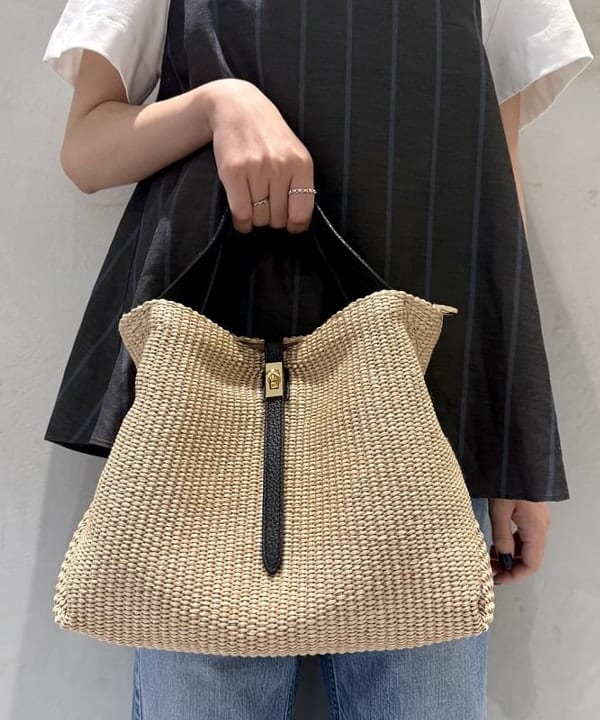 ヒライさんの「BEAMS WOMEN｜VIOLAd’ORO / SANDRO ラフィア 2WAY トートバッグ」を使ったコーディネート