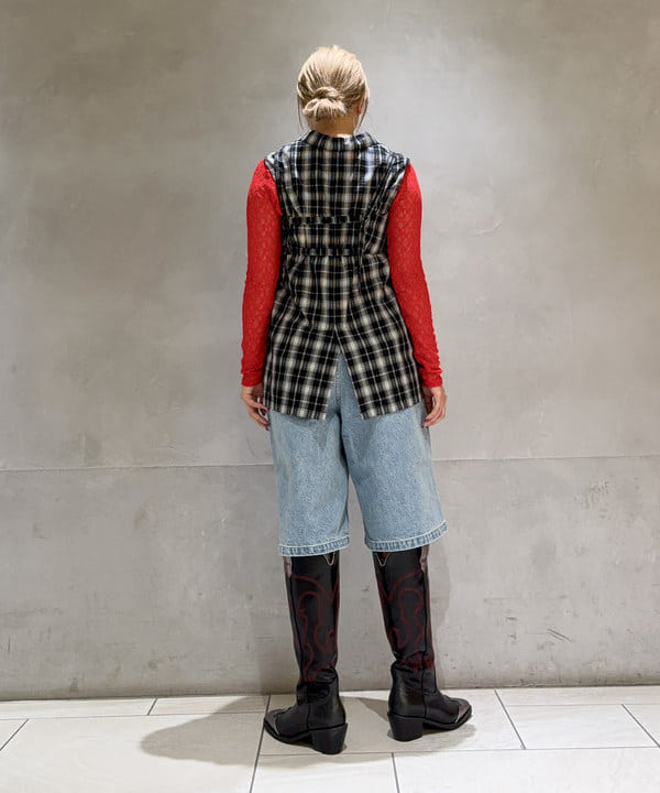 福田 まみさんの「BEAMS WOMEN｜ストレッチレース クルーネック Tシャツ」を使ったコーディネート