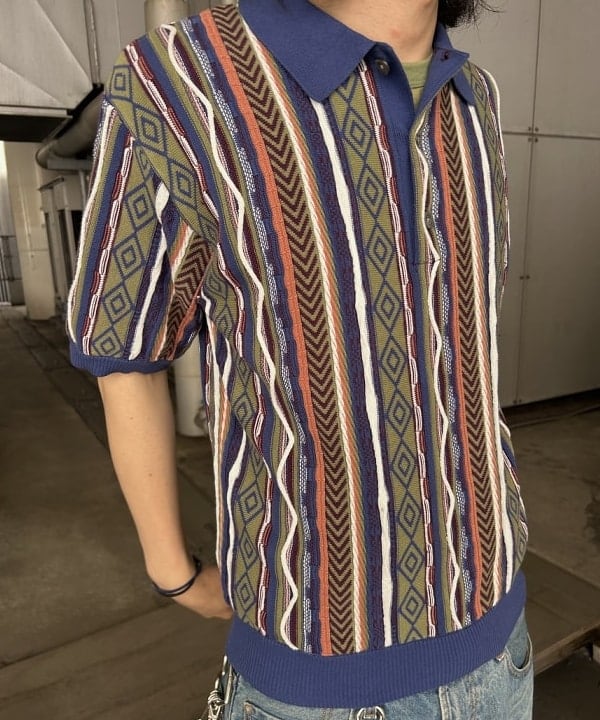 タマイユウトさんの「BEAMS WOMEN｜3D ストライプ ニット ポロシャツ」を使ったコーディネート