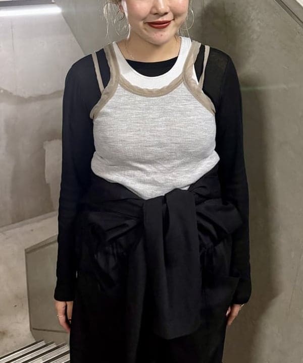 福田 まみさんの「BEAMS WOMEN｜シルバー 6cm フープピアス」を使ったコーディネート