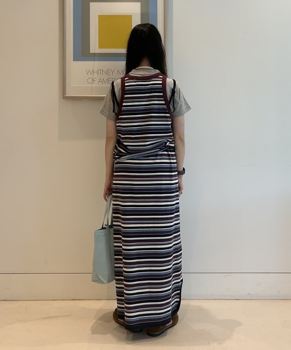 清水 彩乃さんの「BEAMS WOMEN｜マルチボーダー タンクトップ」を使ったコーディネート