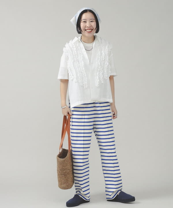 ミナミマリコさんの「BEAMS WOMEN｜2WAY レース バンダナ」を使ったコーディネート