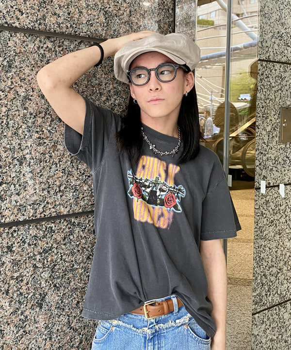 はるひむさんの「BEAMS WOMEN｜【別注】GOOD ROCK SPEED / MUSIC Tシャツ」を使ったコーディネート