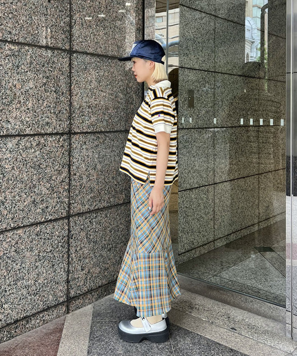 あさひさんの「BEAMS WOMEN｜チェック キリカエ マーメイド スカート」を使ったコーディネート