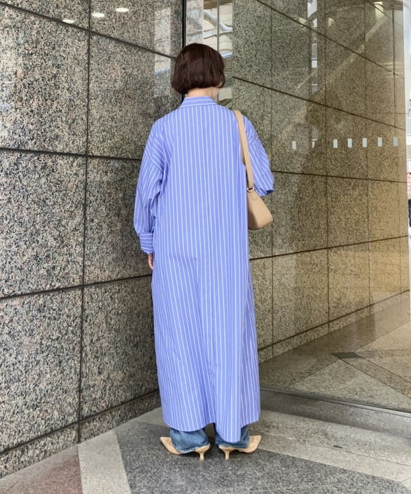 多田 日奈子さんの「BEAMS WOMEN｜バックオープン シャツワンピース」を使ったコーディネート