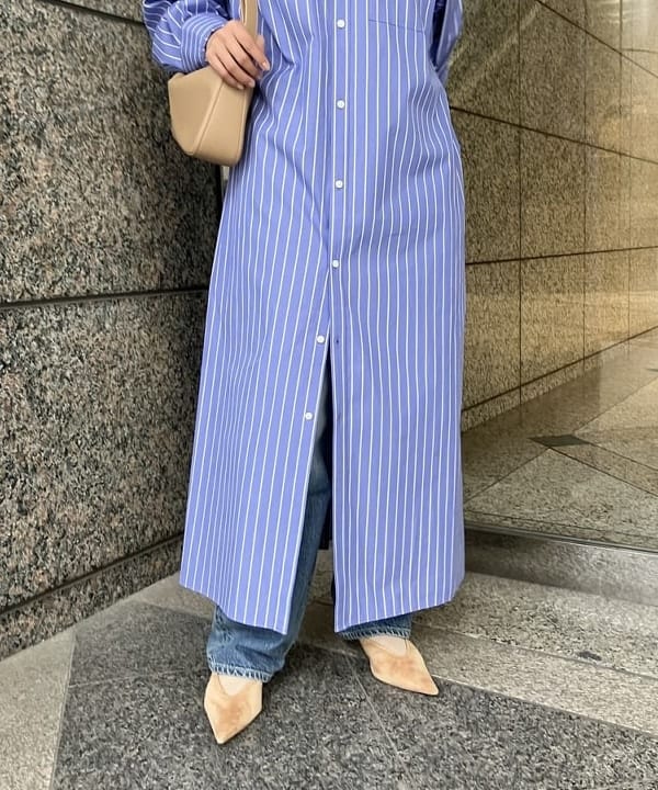 多田 日奈子さんの「BEAMS WOMEN｜バックオープン シャツワンピース」を使ったコーディネート