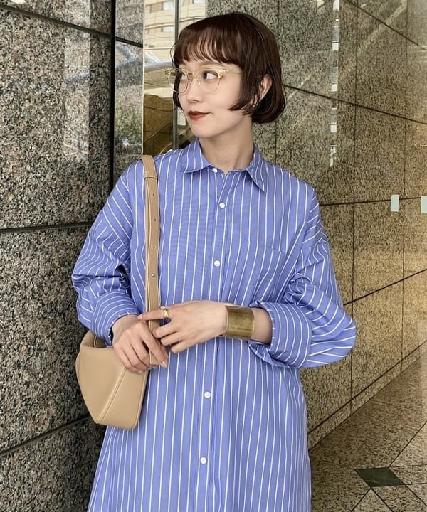 多田 日奈子さんの「BEAMS WOMEN｜バックオープン シャツワンピース」を使ったコーディネート