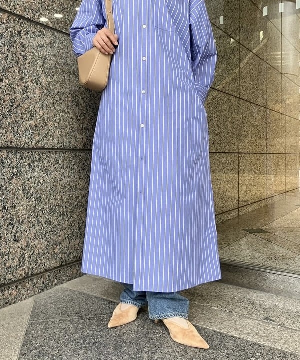 多田 日奈子さんの「BEAMS WOMEN｜バックオープン シャツワンピース」を使ったコーディネート