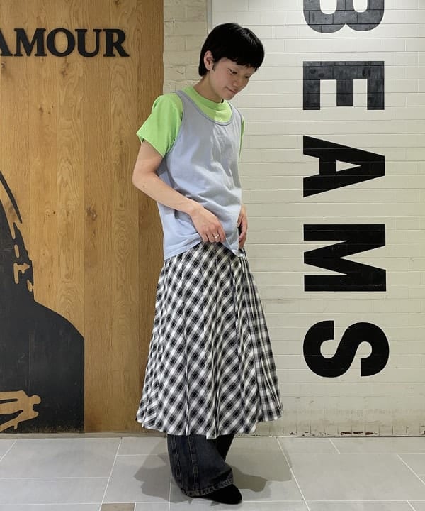 マツミヤさんの「BEAMS WOMEN｜【別注】Goodwear / タンクトップ」を使ったコーディネート
