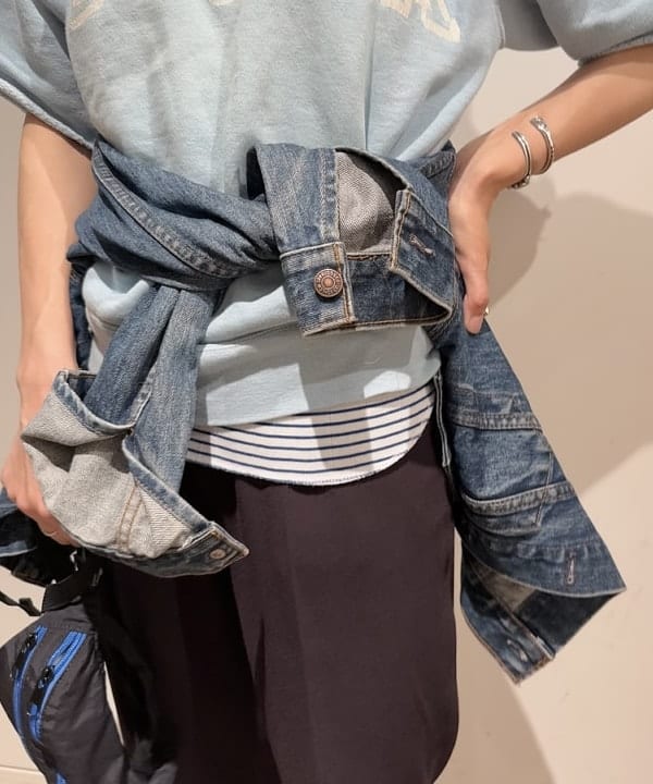 Kaoru Sakumaさんの「BEAMS WOMEN｜【別注】Health Knit / ボーダー フライス 5分袖 Tシャツ」を使ったコーディネート