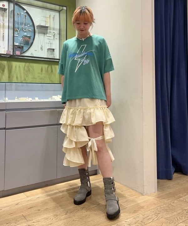 ゆいさんの「BEAMS WOMEN｜【別注】GOOD ROCK SPEED / BAND BIG Tシャツ」を使ったコーディネート