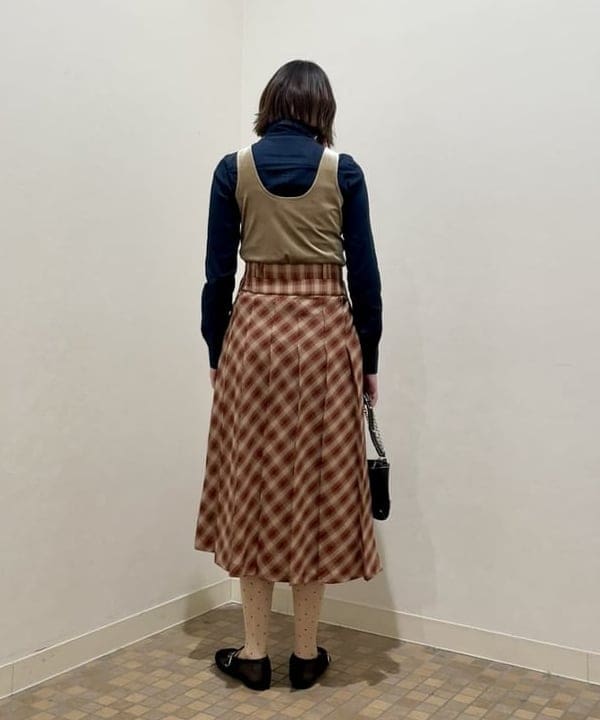 水野 萌香さんの「BEAMS WOMEN｜チェック プリーツ スカート」を使ったコーディネート