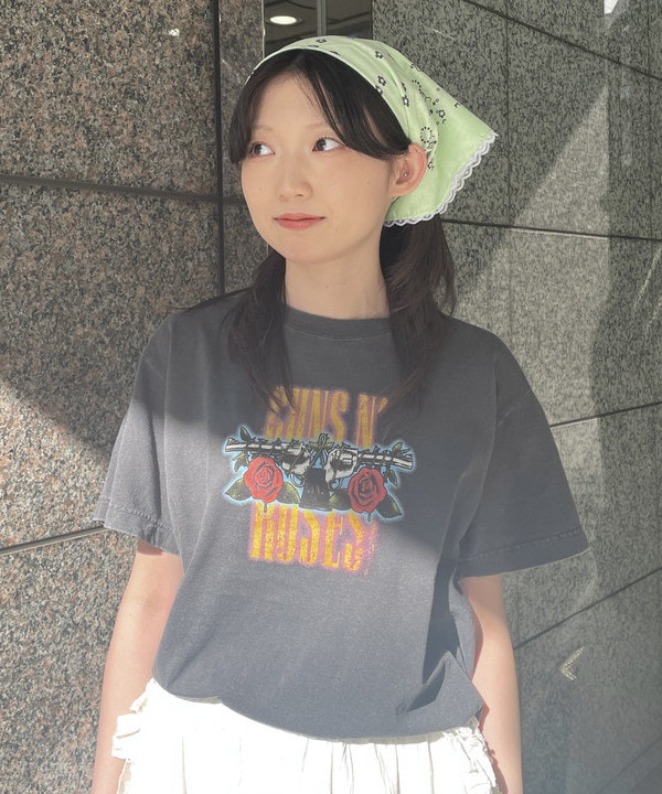 加歩さんの「BEAMS WOMEN｜【別注】GOOD ROCK SPEED / MUSIC Tシャツ」を使ったコーディネート