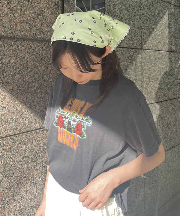 加歩さんの「BEAMS WOMEN｜【別注】GOOD ROCK SPEED / MUSIC Tシャツ」を使ったコーディネート