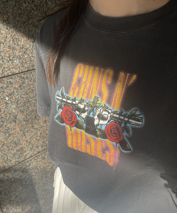 加歩さんの「BEAMS WOMEN｜【別注】GOOD ROCK SPEED / MUSIC Tシャツ」を使ったコーディネート