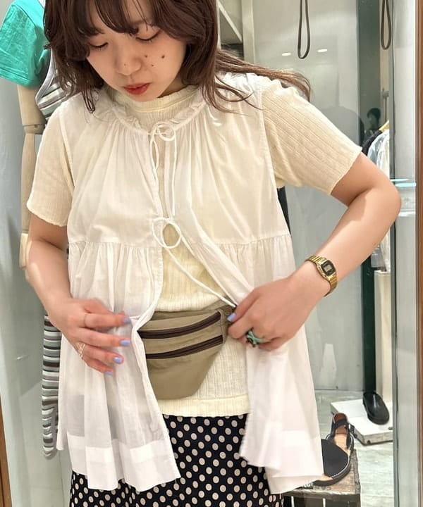 ナツハさんの「BEAMS WOMEN｜ジャガード リブ セーラー Tシャツ」を使ったコーディネート