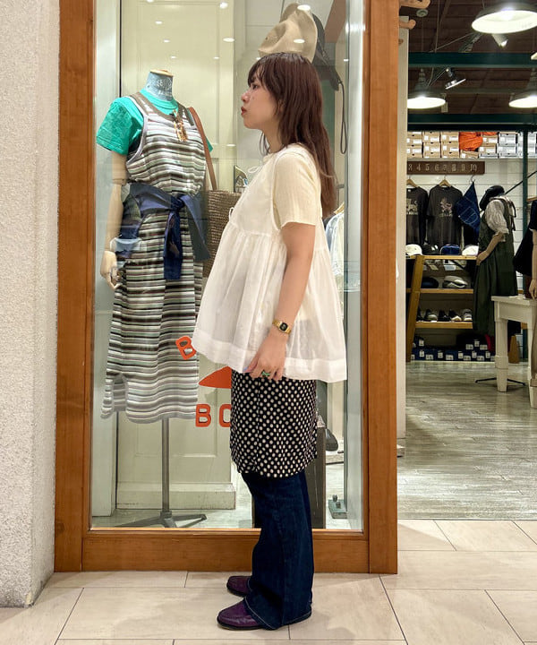 ナツハさんの「BEAMS WOMEN｜ジャガード リブ セーラー Tシャツ」を使ったコーディネート