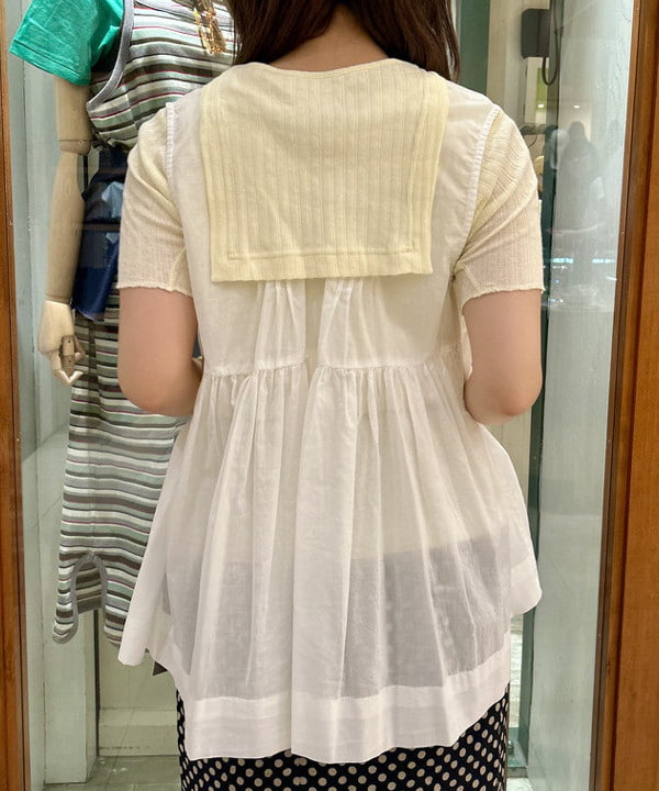 ナツハさんの「BEAMS WOMEN｜ジャガード リブ セーラー Tシャツ」を使ったコーディネート