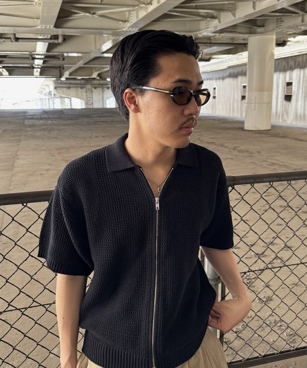 川崎 駿希さんの「BEAMS WOMEN｜メッシュ ニット ポロシャツ」を使ったコーディネート