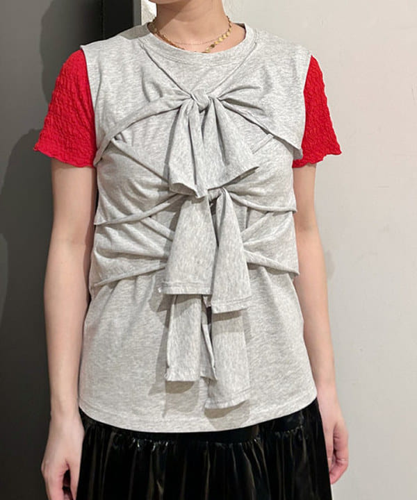 早川 萌子さんの「BEAMS WOMEN｜フロント リボン ノースリーブ トップス」を使ったコーディネート