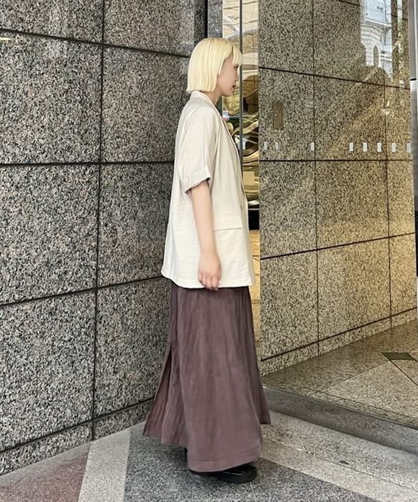 あさひさんの「BEAMS WOMEN｜ダブルブレスト ハーフスリーブ ジャケット」を使ったコーディネート