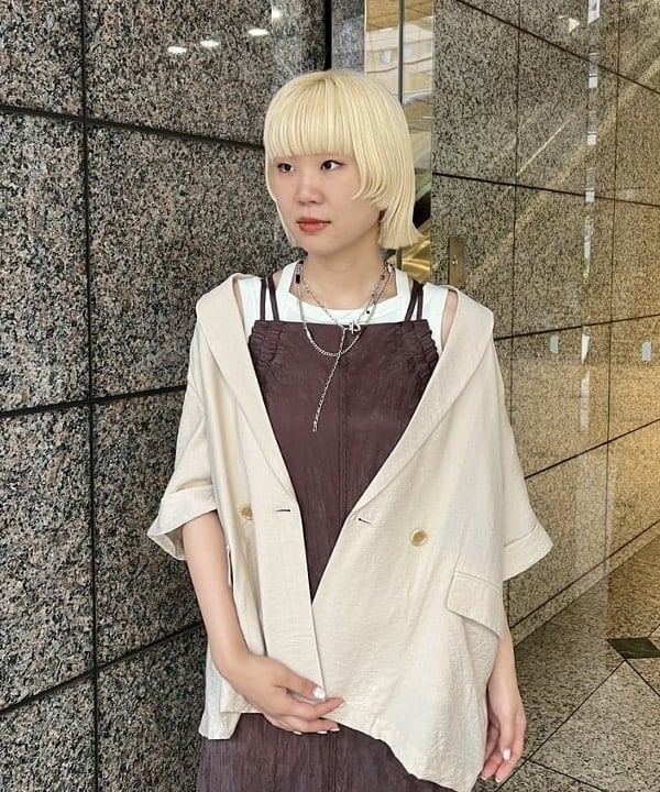 あさひさんの「BEAMS WOMEN｜ダブルブレスト ハーフスリーブ ジャケット」を使ったコーディネート